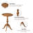 Farmhouse Wood Pedestal End Table