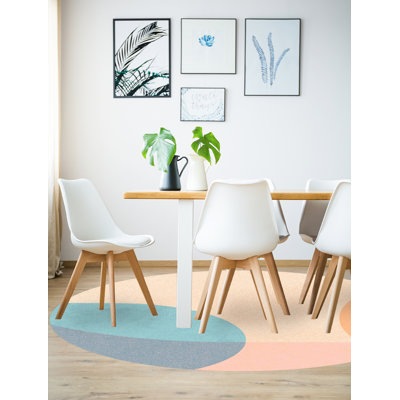 Kyperounta Vinyl Machine Printed Area Rug