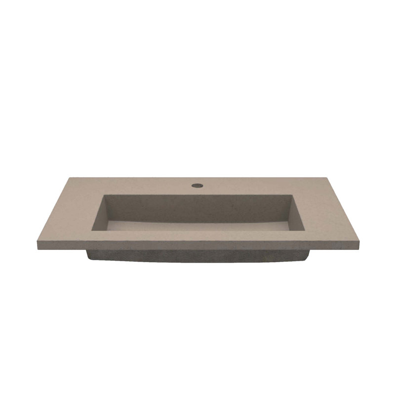 Plateau de meuble-lavabo en béton avec lavabo 36,5 po Capistrano, Terre, Simple