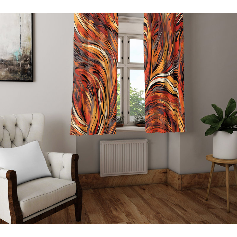 Paire de rideaux semi-transparents en polyester Arens, L 20 po x L 82 po