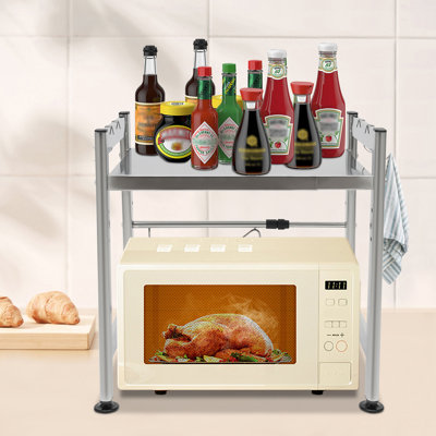 Naron Microwave Oven Rack Expandable Kitchen Counter Shelf