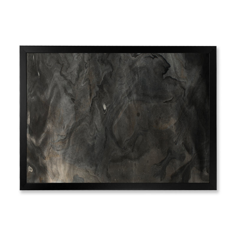 Impression sur toile «Flavour Art Waves In Shades Of Black II», Cadre noir, H 30 po x l 40 po x P 1,5 po