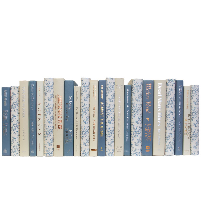 Decorative Books - Cerulean Cream Mixed Media Books - Blue Books By The Foot