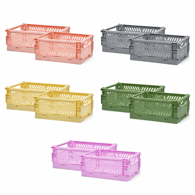 Petit panier de rangement pliable multicolore, 10 pièces