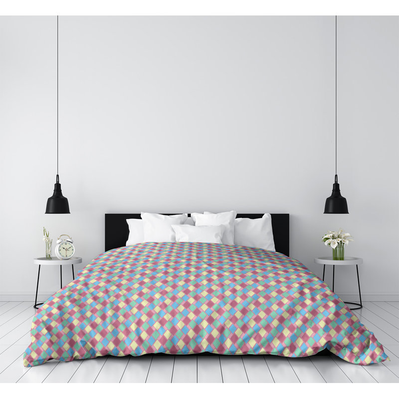 Housse de couette Katelyn Elizabeth, Housse de couette pour très grand lit, Rose / Bleu