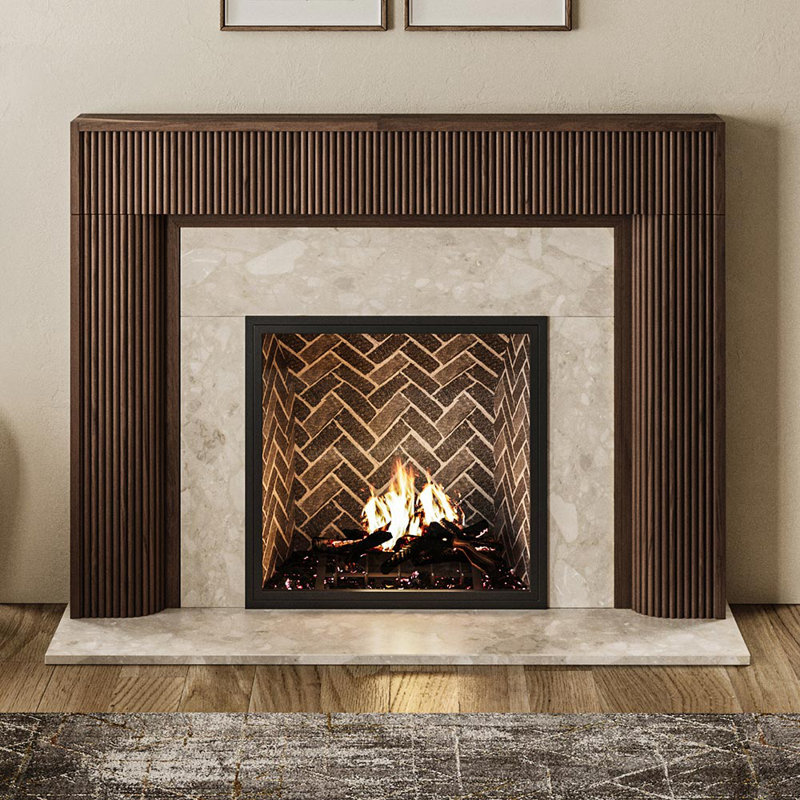 Hazel Wood Fireplace Mantel Surround, 72", Umber Stain