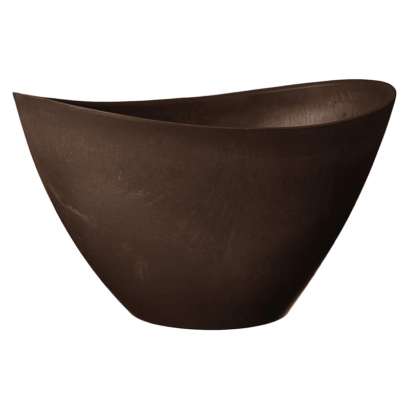 Edgewater Pot Planter, 9" H x 16" W x 12" D, Chocolate
