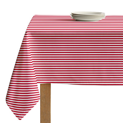 Red Striped Tablecloth 84" x 60"