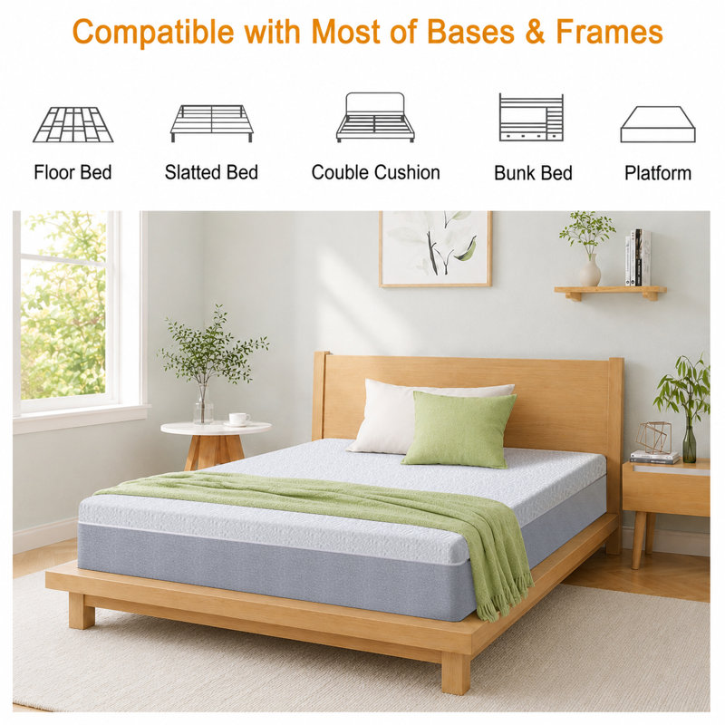 Grand matelas en mousse 12 po avec matelas confortable conçu pour de multiples positions de sommeil, 12'', Grand lit