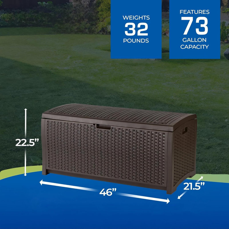 Banc de rangement en osier 73 gallons Mocha brun