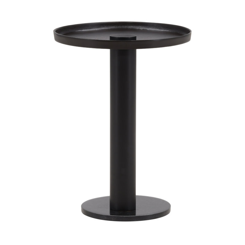 Yara End Table Black, 25" H x 19.75" W x 19.75" D, Cast Aluminum