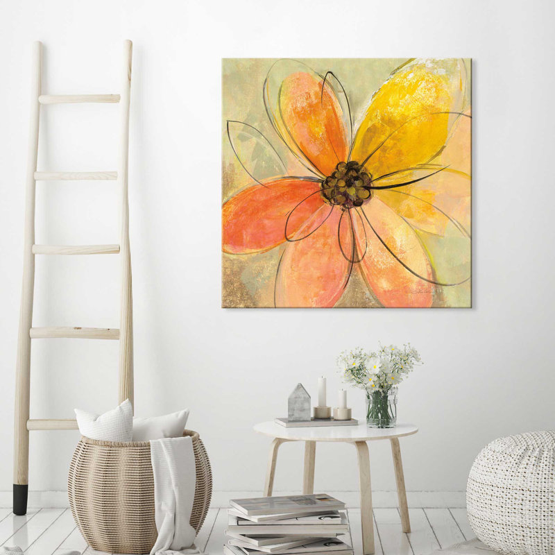 «Neon Floral II», reproduction de peinture à l'aquarelle sur toile, H 18 po x l 18 po x P 1 po, Toile tendue