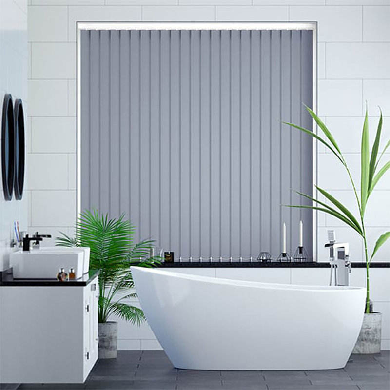 Room Darkening Vertical Blind, 145 cm L x 180 cm W, Grey