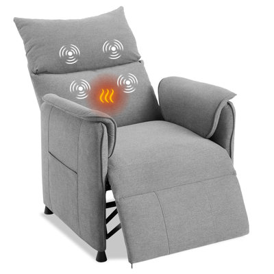 Fauteuil inclinable électrique avec massage par vibration et chaleur, canapé réglable avec télécommande, fauteuil pour salon / bureau