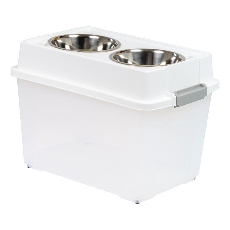 Stainless Steel Raised Food and Water Bowls with Decorative 3.5