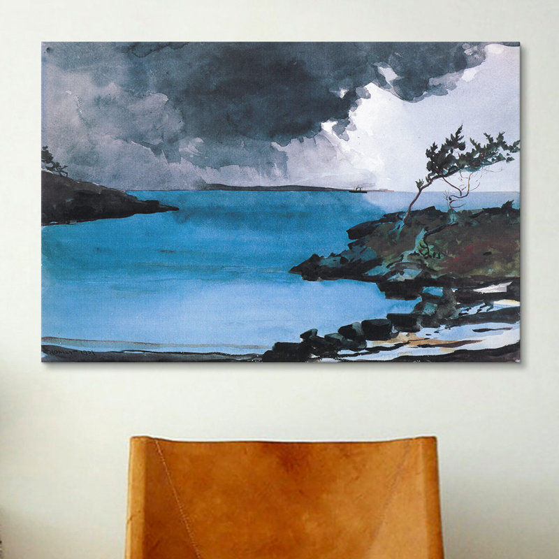 « the prochain orage 1901 » par winslow homer, reproduction d’art sur toile, H 26 po x l 40 po x P 1,5 po, Toile tendue