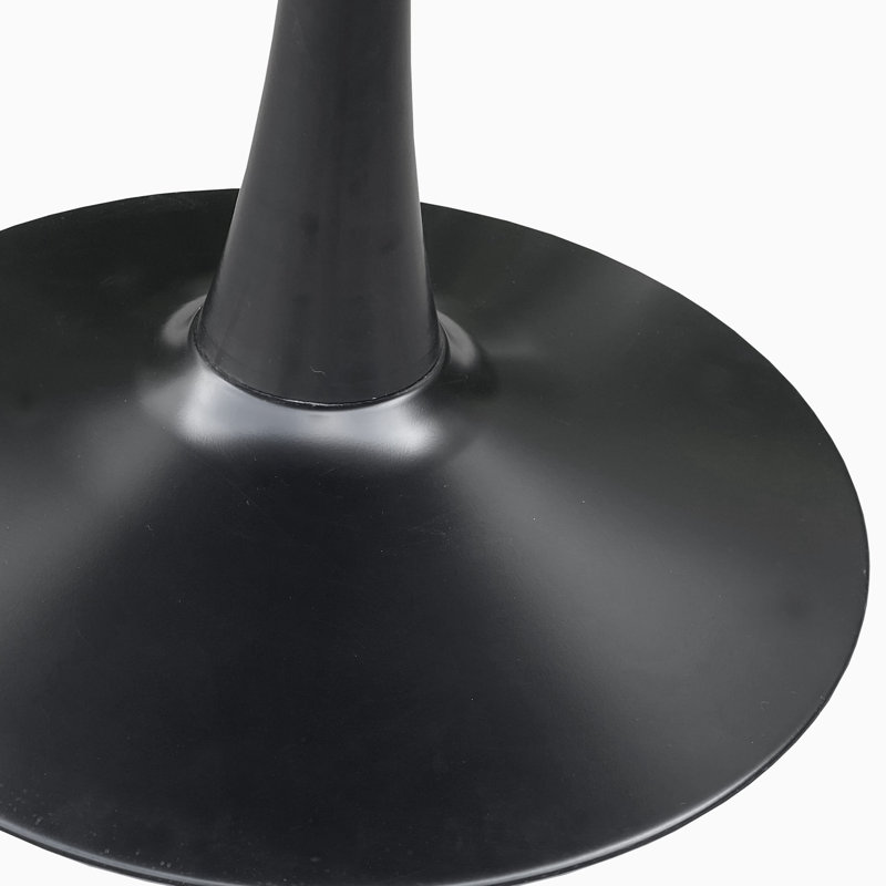 Chloey Round Conference Table Table Mid-century Dining Table Pedestal Dining Table End Table Leisure Coffee Table, Black