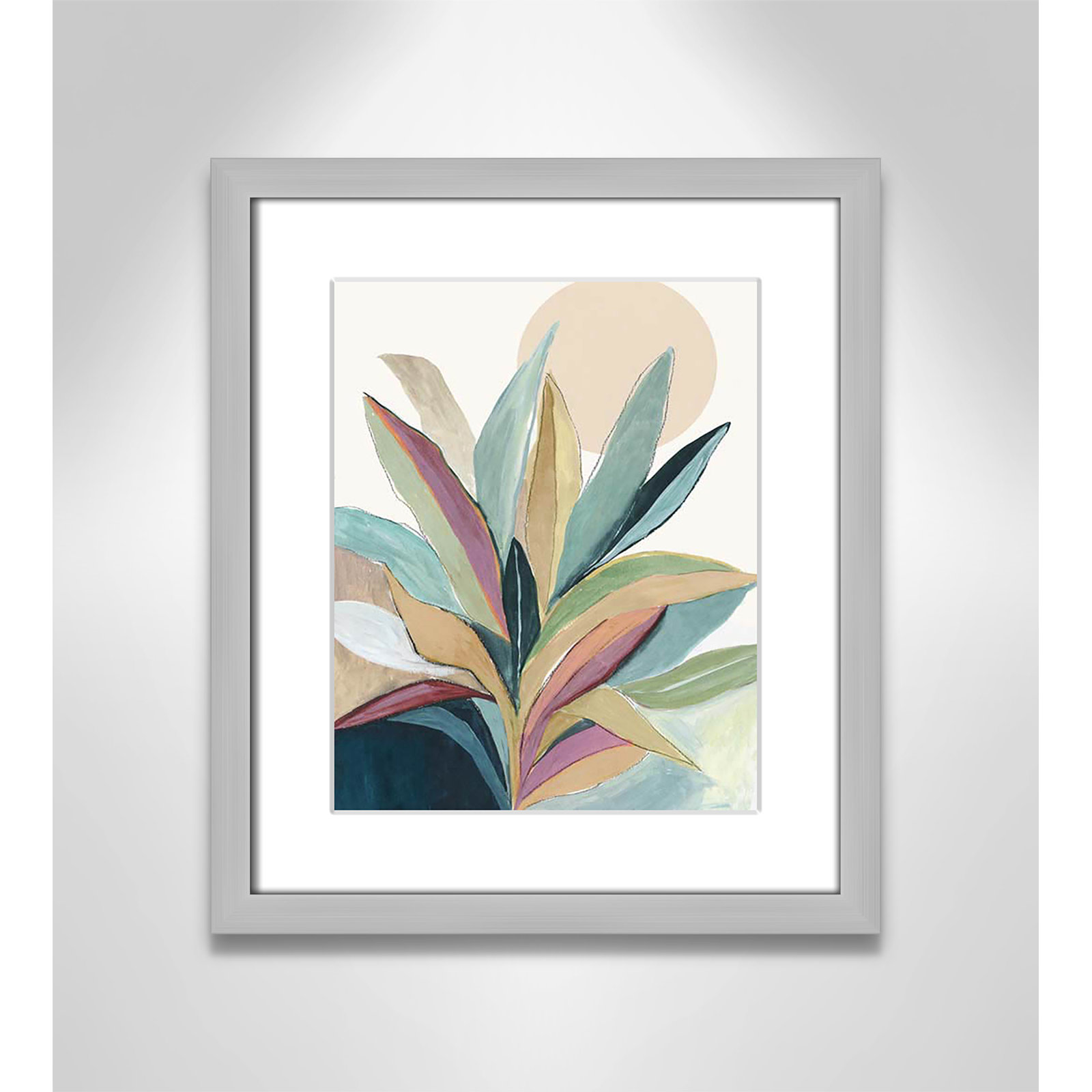 Sherbrooke Sunny Bright Leaves I by Asia Jensen Print, Yes, Silver Single Picture Frame, 15" H x 13" W x 1.25" D