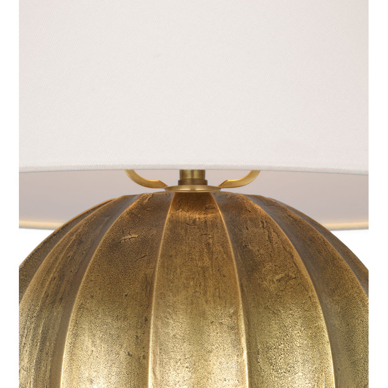 Barden 18" Table Lamp with Linen Shade, Museum Brass
