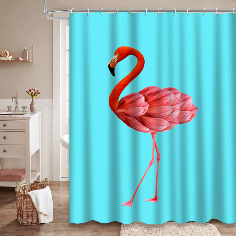 Rideau de douche Contemporary Flamingo Magnolia, L 72 po x l 72 po