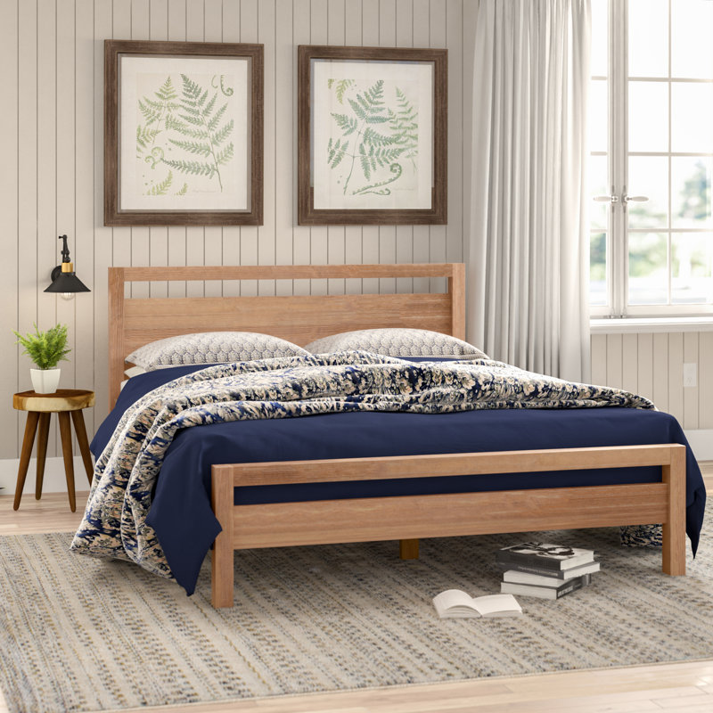 Loft Solid Wood Piece Bedroom Set, Queen, Acacia, 4 Pieces: Bed, 2 Nightstands, Dresser