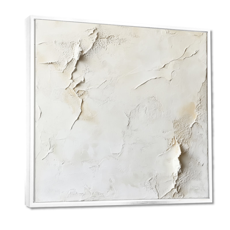«Soft Plaster Paint Layers IV - Beige Clean», impression murale, H 16 po x l 16 po, Cadre flottant blanc