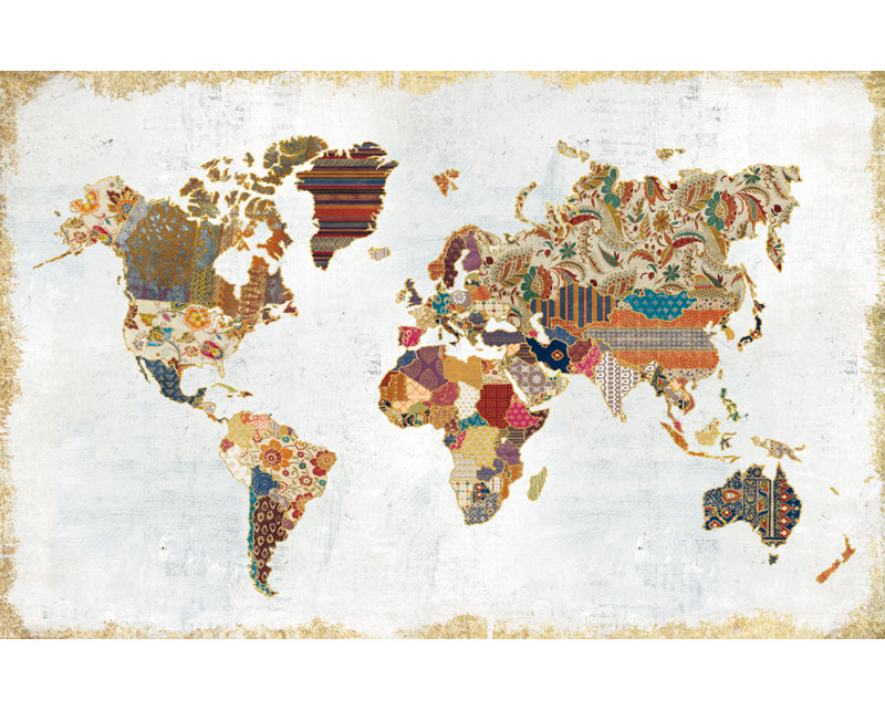 Motif carte du monde par Laura Marshall - reproduction sur toile