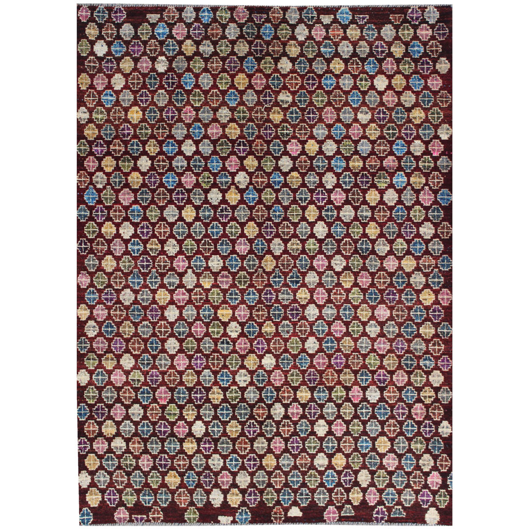 Geometric Hand Knotted 203cm X 290cm Area Rug