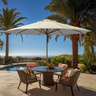 Parasol de patio en teck 11 pi