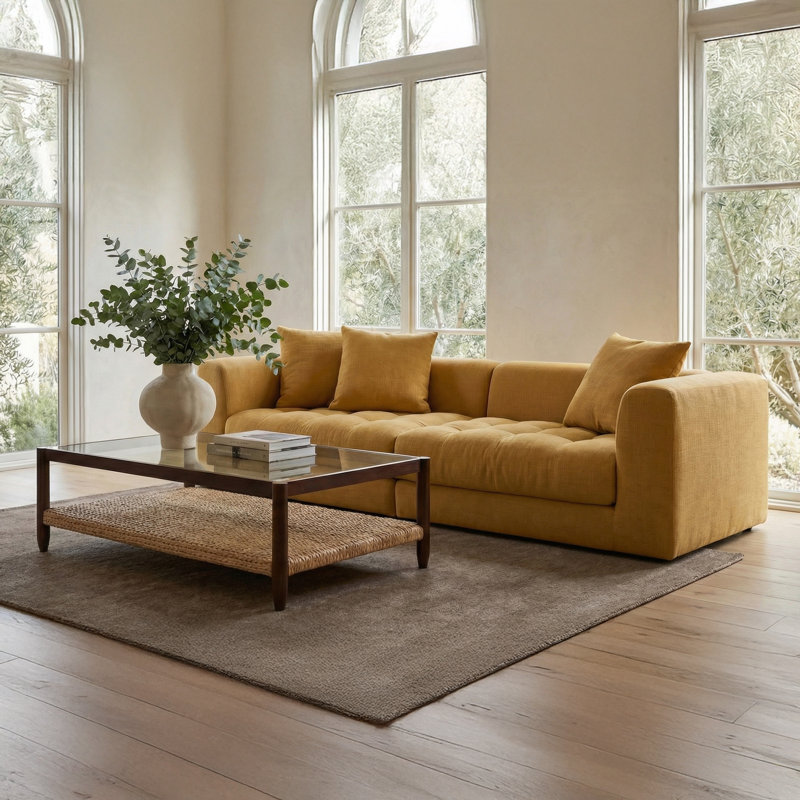 Canapé modulaire Lisbon jaune doré, Jaune