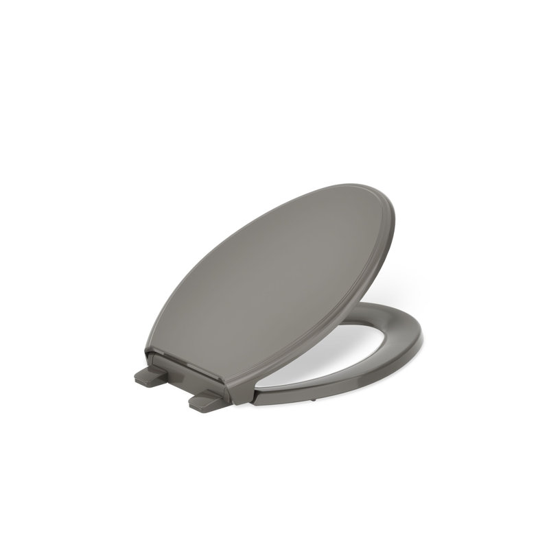 Glenbury Elongated Toilet Seat, Black Black, Non Ready Latch