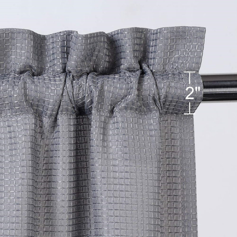 Rideau de café de couleur unie Madelene, L 30 po x L 30 po, gris