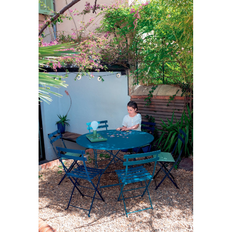 Bistro Outdoor Round Bistro Table, Acapulco Blue, 29" H x 38" W x 38" L