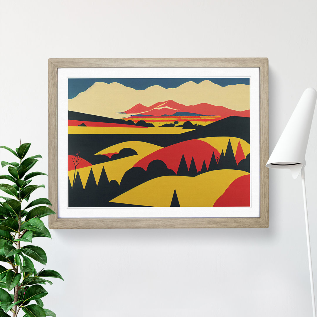 Pop Meadow Landscape - Single Picture Frame Print