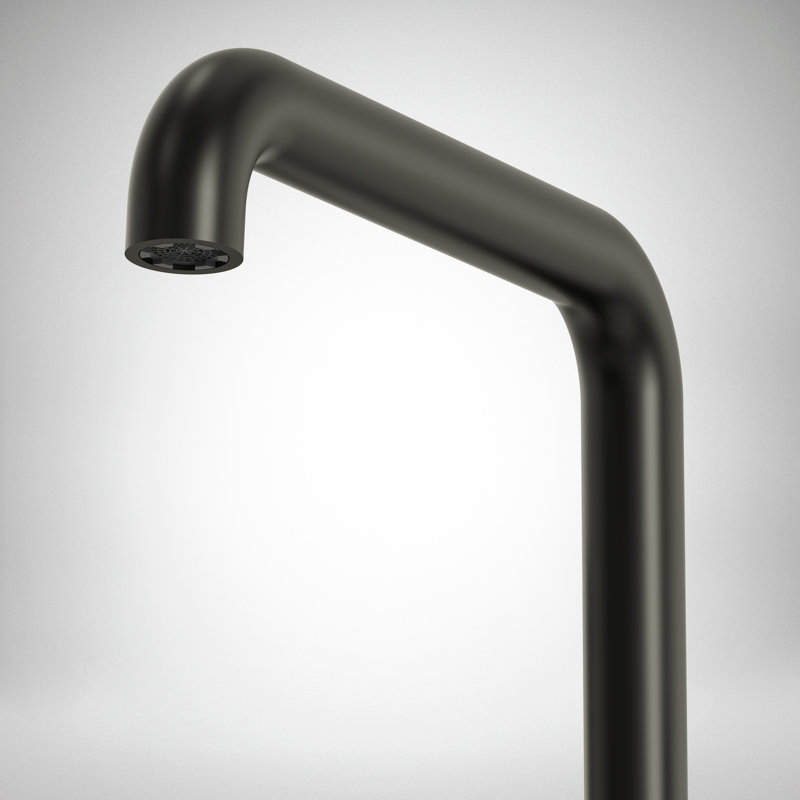 Robinet de baignoire autoportant à poignée simple avec inverseur, Noir mat