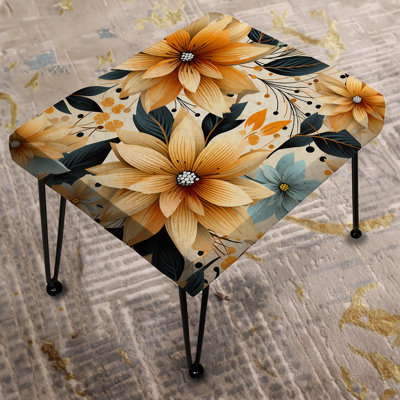 Earthy Mandala Boho Pattern - Floral Rectangle Ottoman