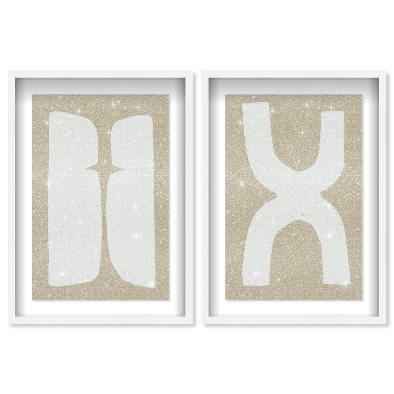 Opposite Lovers Set Set by Oliver Gal, 17.5"H x 25.5"W, White Shadowbox
