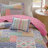 4-Piece Full/Queen 4pcs Quilt Set,Pink