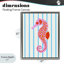 Hippocampe Boho sur cadre flottant à rayures, design par Indira Prieto | IndySign-1358378307-1358378366