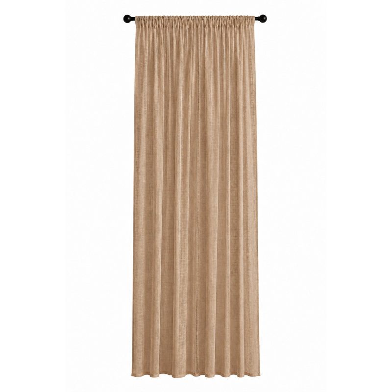 Panneau de rideau simple semi-diaphane avec passe-tringle Belarmino, Moka, 54 po x 108 po
