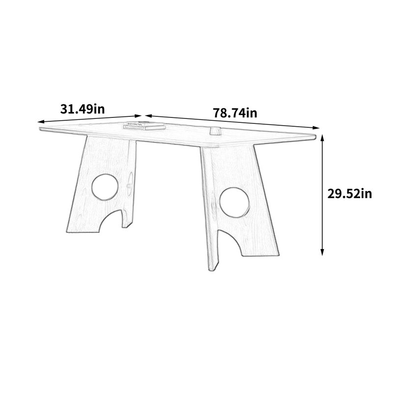 High-End Light Luxury Dining Table, 29.52"H x 78.74"L x 31.49"W
