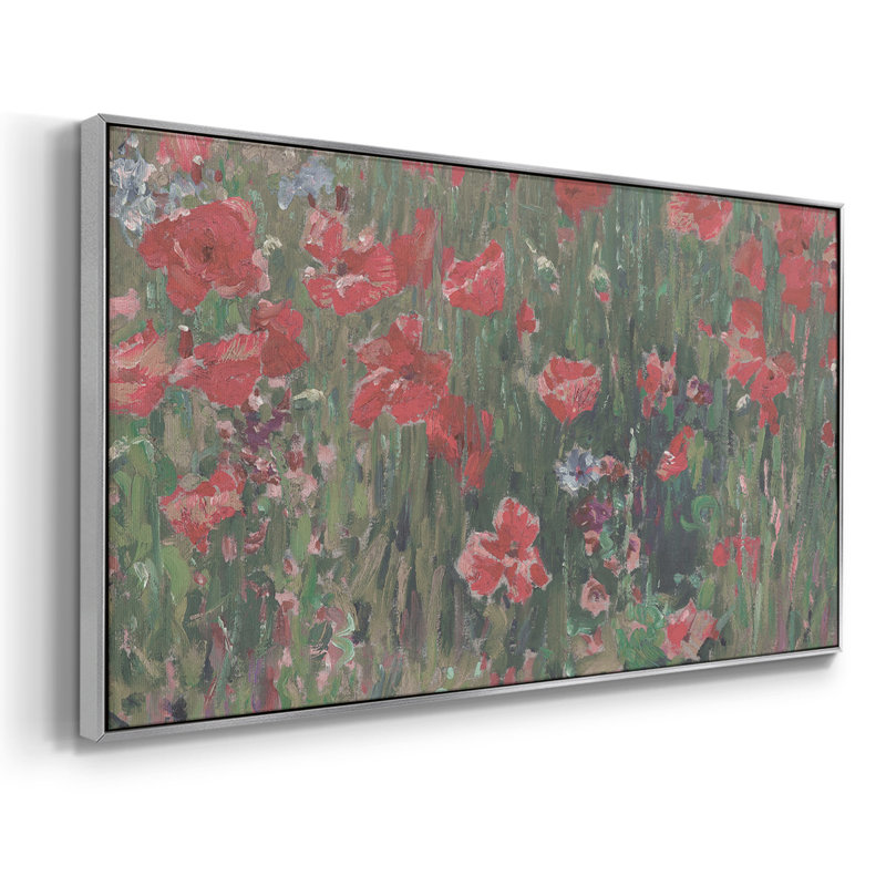 Botanical Series-CDXCVI- Toile tendue avec châssis encadré - Prêt à être accroché, H 21 po x l 41 po, Argent argent