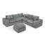 Canapé modulaire en L 107 po avec repose-pieds mobile 107 po Boucle-130576019