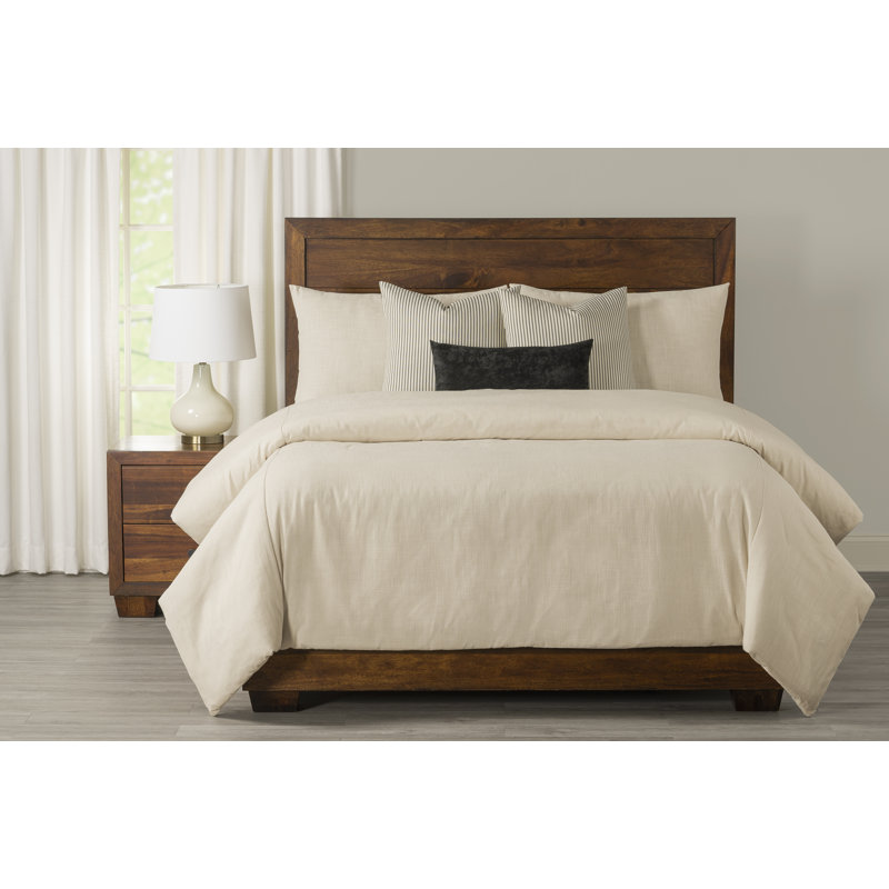 Linen Bisque Duvet Cover & Insert Set, California King Duvet Cover + 2 Shams + 3 Pillows