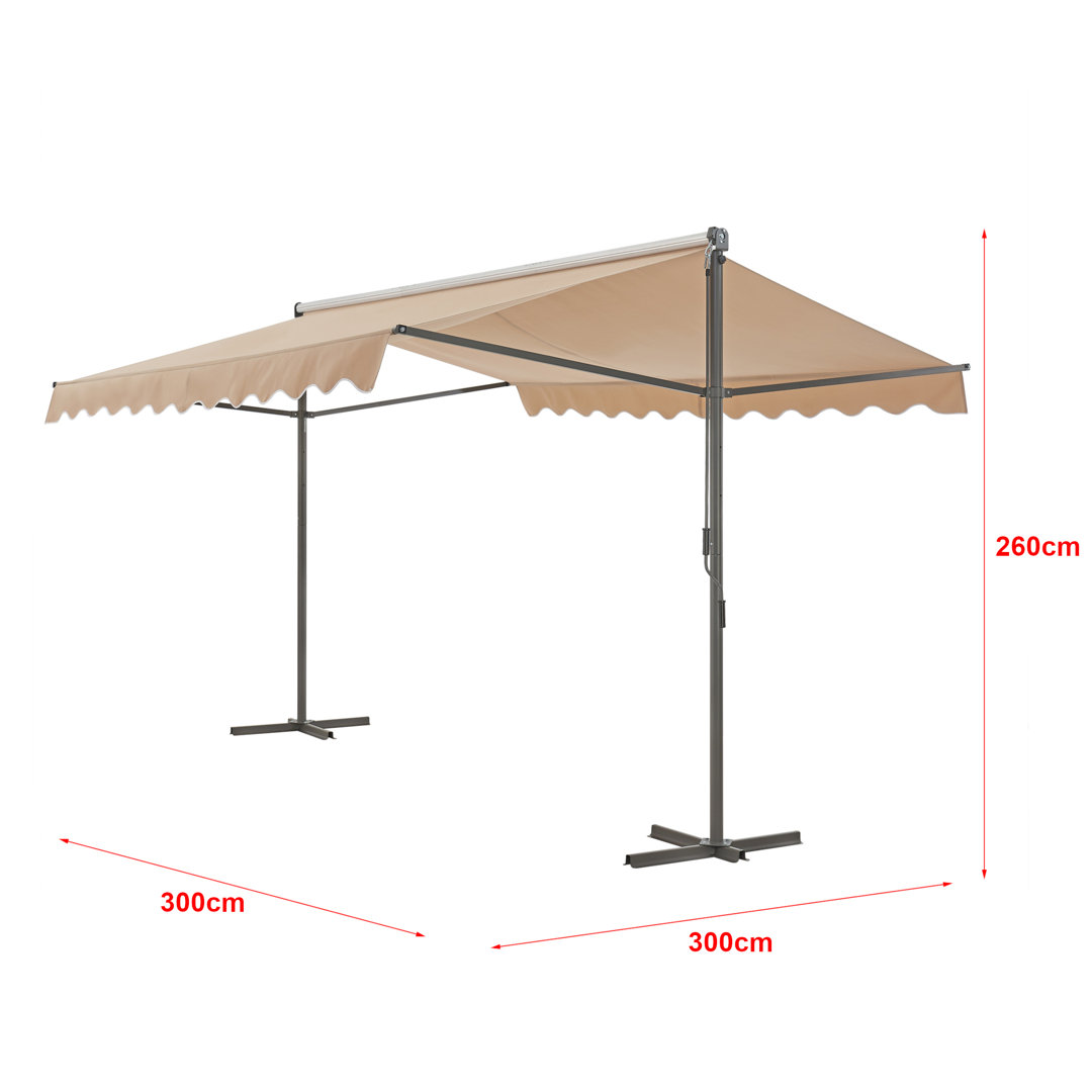 400 cm x 300 cm Ausfahrbare Standmarkise Aswath