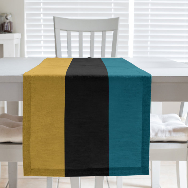 Cleveland Throwback Football Stripes Table Runner, 90" L x 16" W, Cotton Blend