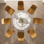 Table de salle à manger ronde en fritté de 53 po avec base en acier au carbone et plateau tournant de 31,5 po pour la cuisine (table seulement)