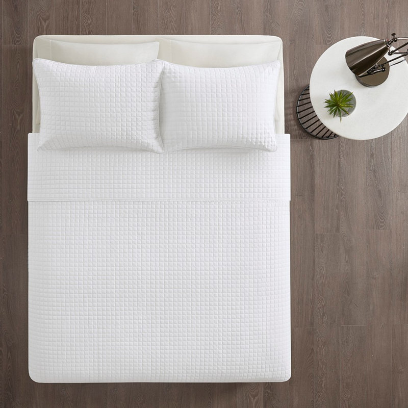 Ensembles de literie blanche confortable, courtepointe en polyester, conception réversible pour la maison