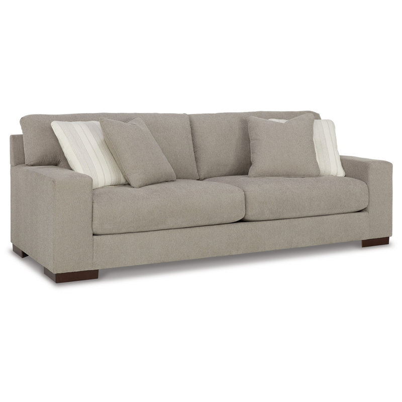 Ansel Upholstered 96'' Sofa, Flax Chenille