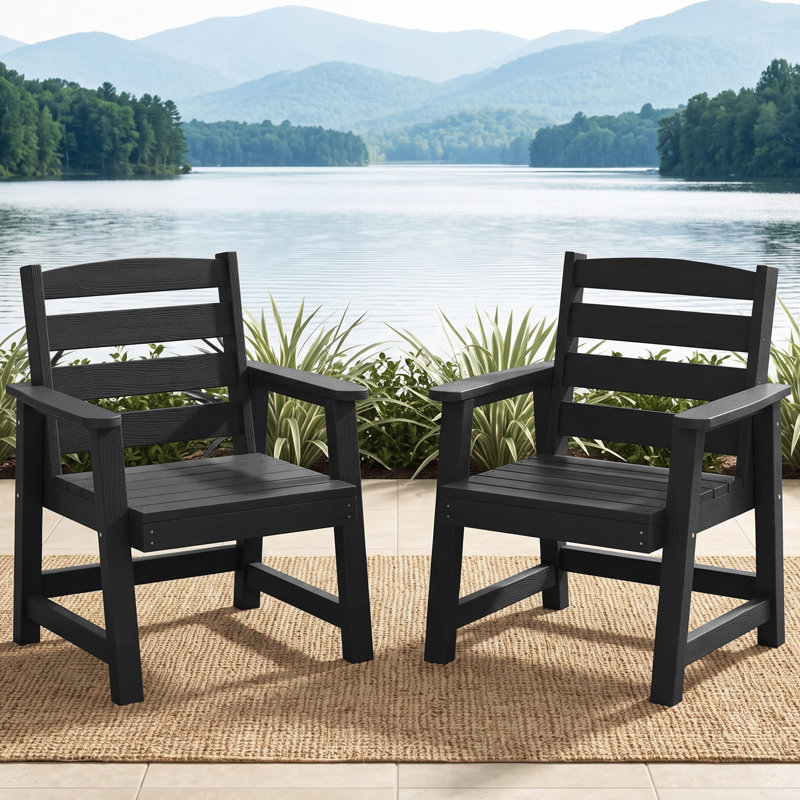 Fauteuils de salle à manger de patio, Noir